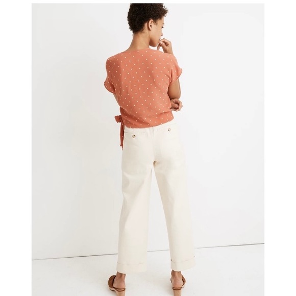 Madewell small orange dot wrap top - Picture 5 of 8
